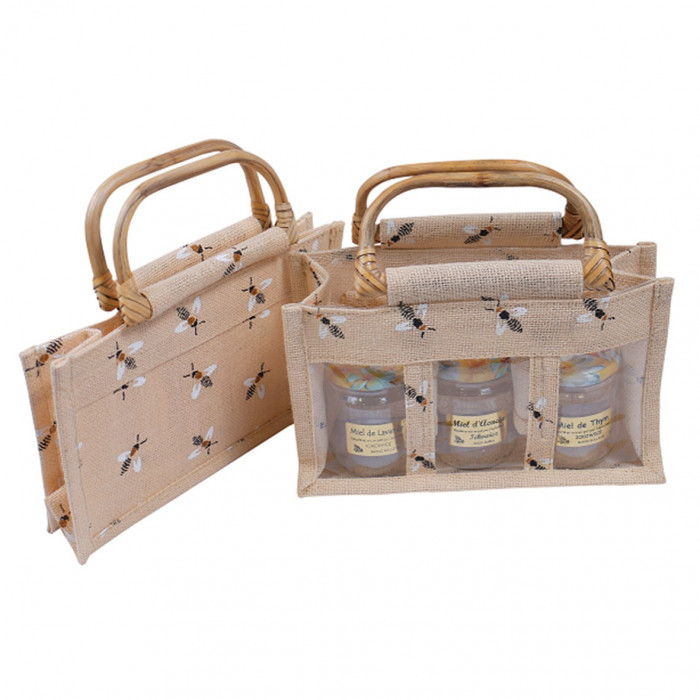 Panier Toile Jute 3x250 Gr Abeilles