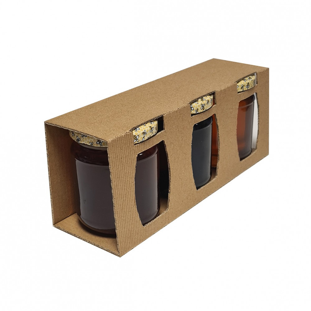 Coffret Carton Ondulé 3x250 Gr - Api-Bourgogne