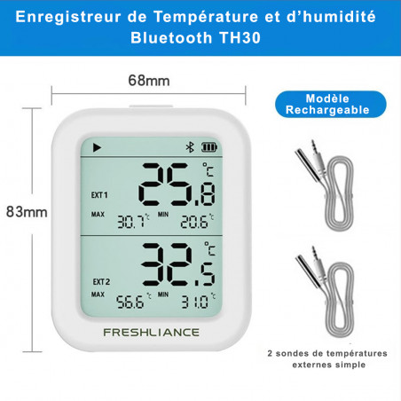 Thermomètre/Hygromètre Enregistreur Bluetooth