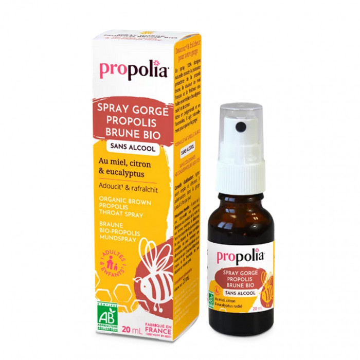 Spray Gorge Propolis Brune Sans Alcool Bio 20Ml