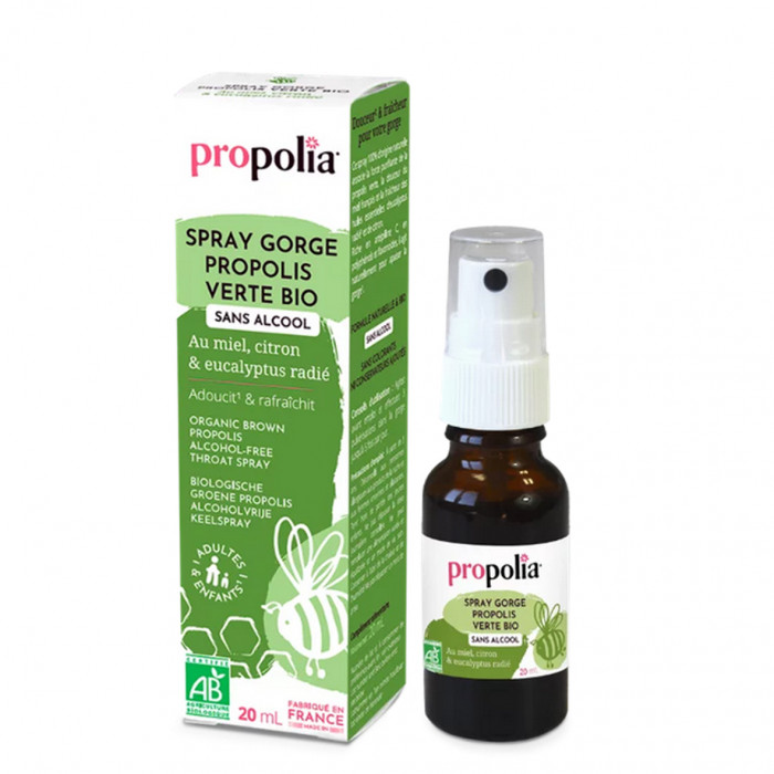 Spray Gorge Propolis Verte Sans Alcool Bio 20Ml
