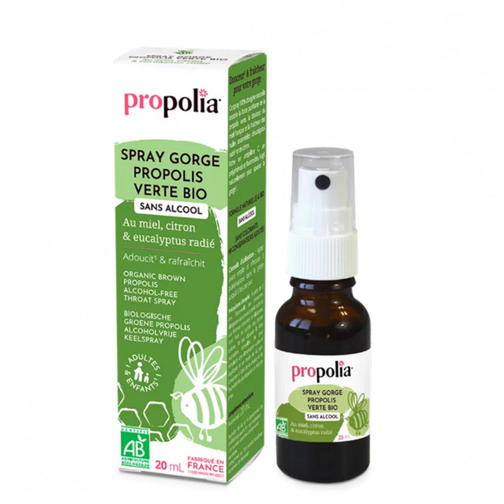 Spray Gorge Propolis Verte Sans Alcool Bio 20Ml